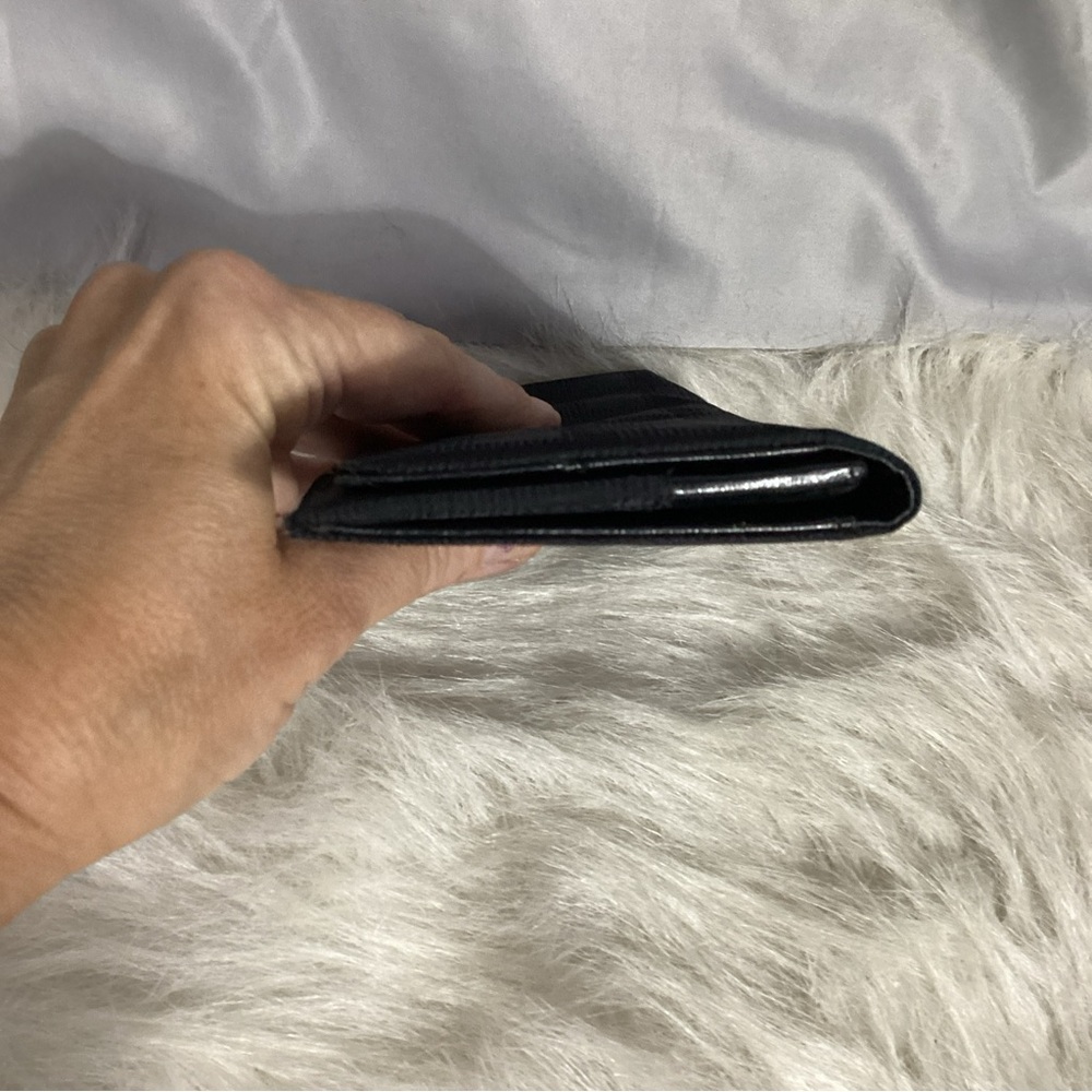 CHANEL Travel Ligne Long Bi Fold Wallet #756615 Black Nylon Jacquard Leather - Picture 4 of 15